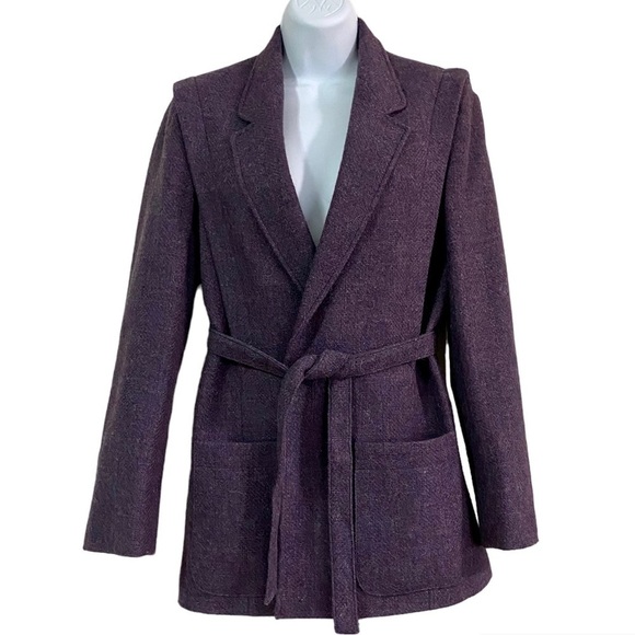 Madeleine Wool Blazer Jacket Herringbone Size 36 6/8 - Picture 1 of 16